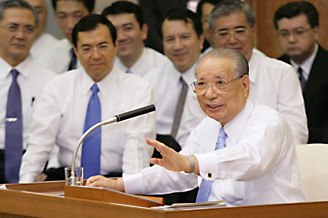 池田會長在幹部會上