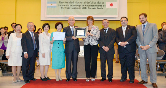 Conferral ceremony at the National University of Villa María in Argentina