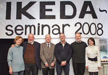 From left to right: Asst. Professor Jensen; Professor Avery; Mr. Henningsen; Professor Aktor; SGI-Denmark General Director Jan Møller; and Denmark actress Mia Lyhne