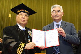 Mr. Ikeda and KSU Rector Bekboev