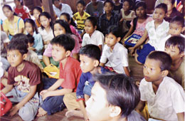 Schoolchildren in Kien Svay District, Kandal Province, Cambodia