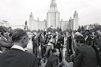 With students of Moscow State University (September 1974)
